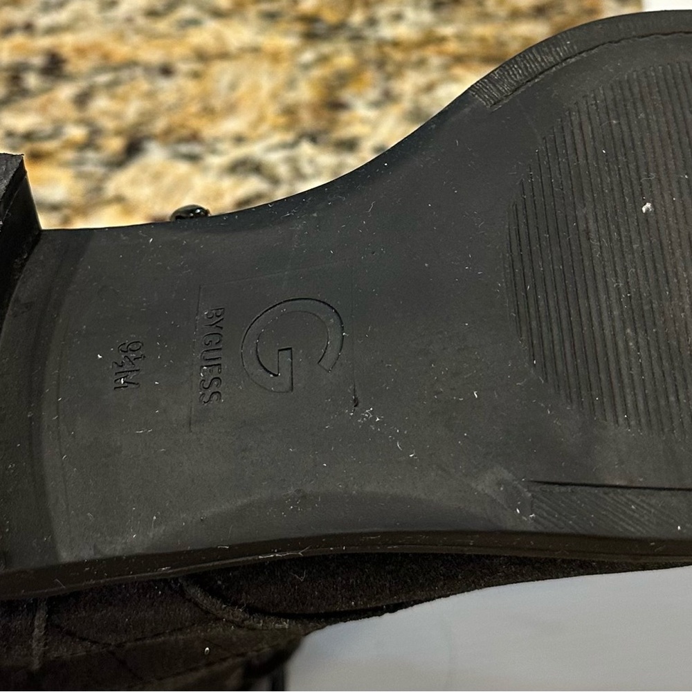 G by Guess Black Glitter Combat Boots. Worn Once. Sz 9.5. Smoke Free Home. - Picture 10 of 11